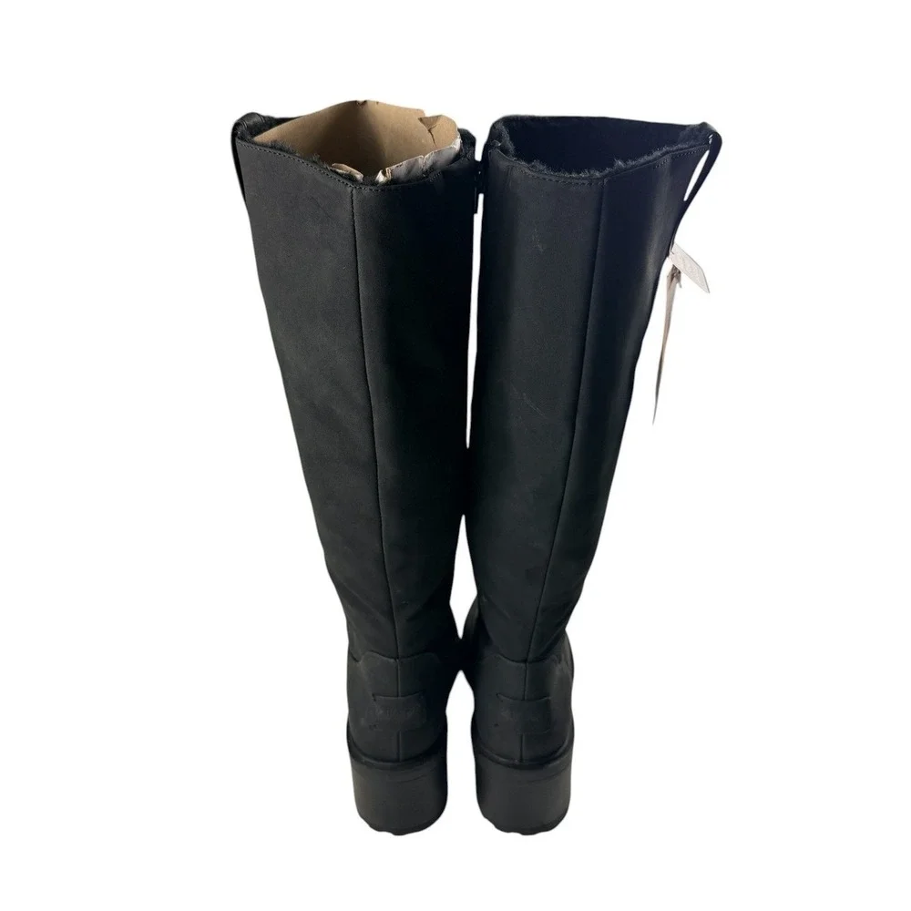 Muk Luks Womens Black Wedge Knee High Boots Memory Foam Size 8.5 NEW